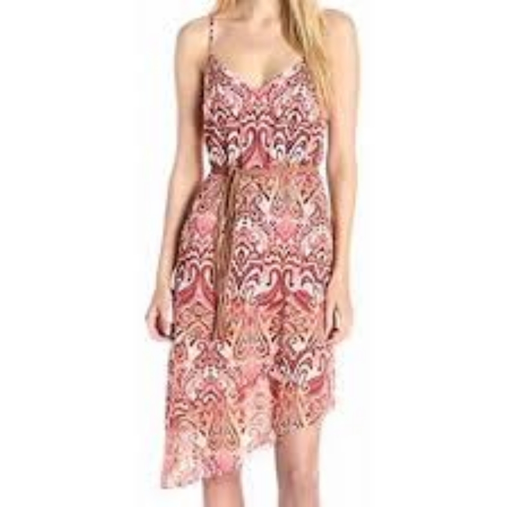 Sanctuary Belted Tiered Adjustable Straps Midi Dress